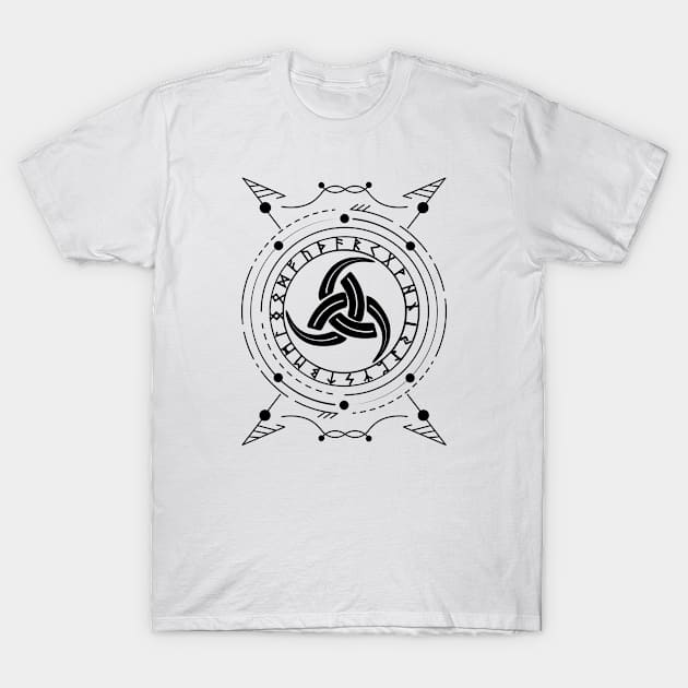 Triple Horn of Odin | Norse Pagan Symbol T-Shirt by CelestialStudio